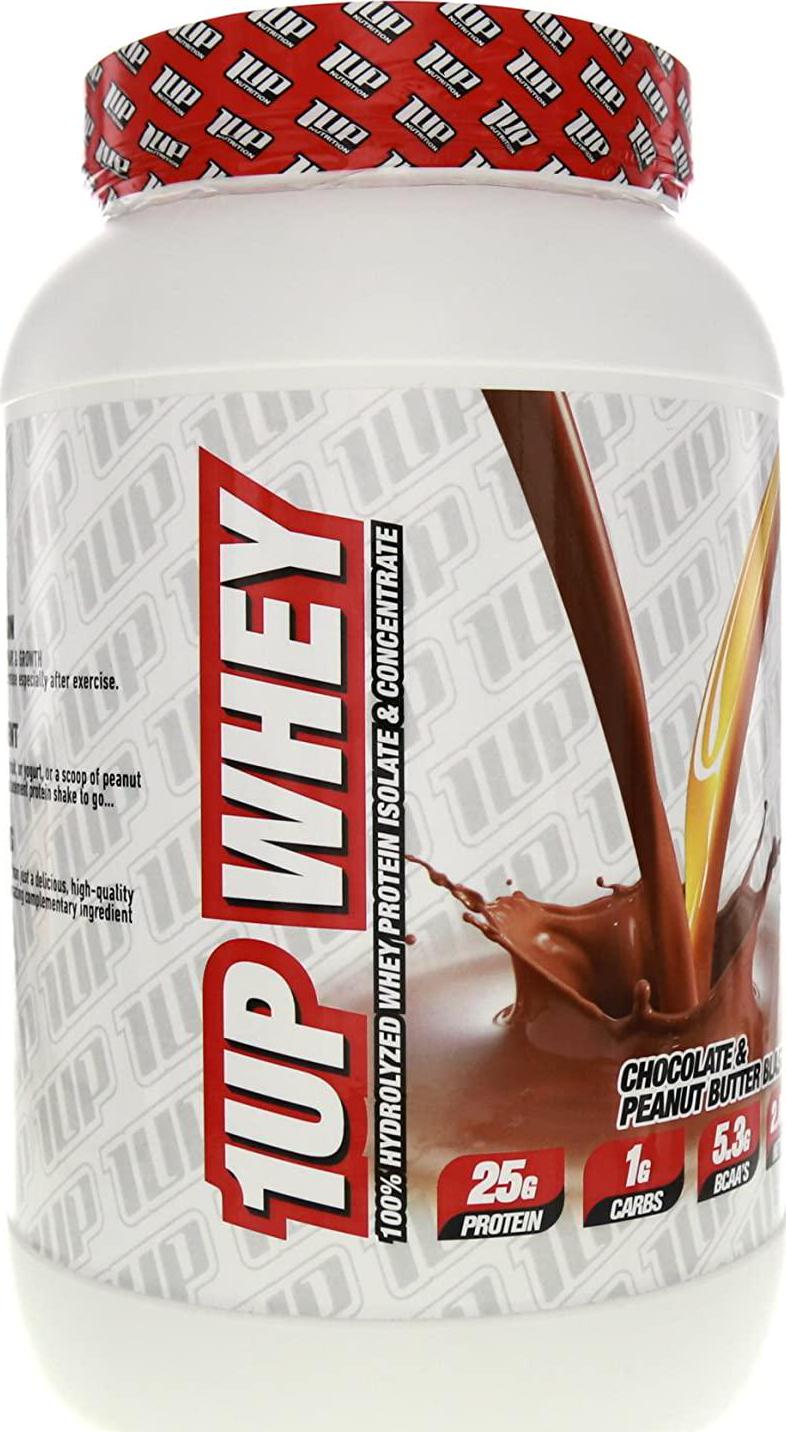 1UP Nutrition - Whey Protein, 100% Hydrolyzed Whey Protein Isolate Concentrate, 2.06 Lbs. (Peanut Butter and Chocolate)