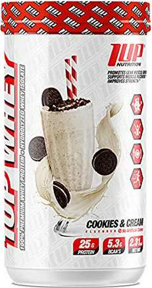 1UP Whey Protein Cookies and Cream | Pure Whey Protein | Promotes Lean Muscle Growth | Supports Muscle Recovery | Improves Strength