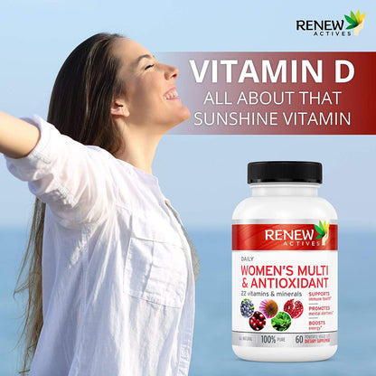 #1 Best MAX Potency Women's Daily Vitamin and Antioxidant! We Deliver 100% of Your Daily Vitamin and Mineral Values to Bridge Your Nutrition Gap - Feel the Difference or your Money Back!