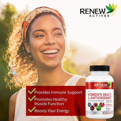 #1 Best MAX Potency Women's Daily Vitamin and Antioxidant! We Deliver 100% of Your Daily Vitamin and Mineral Values to Bridge Your Nutrition Gap - Feel the Difference or your Money Back!