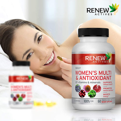 #1 Best MAX Potency Women's Daily Vitamin and Antioxidant! We Deliver 100% of Your Daily Vitamin and Mineral Values to Bridge Your Nutrition Gap - Feel the Difference or your Money Back!