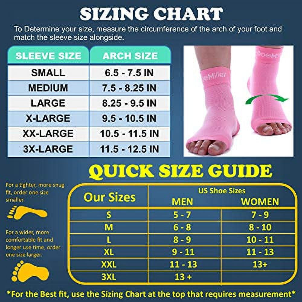 Doc Miller Ankle Compression Sleeve - Heel Brace for Heel Pain - Plantar Fasciitis Foot Wrap for Ankle Support and Neuropathy Relief - 1 Pair Pink Plantar Fasciitis Wrap - Large Size