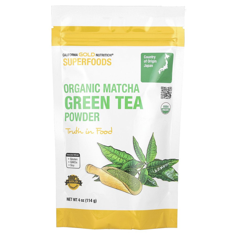 California Gold Nutrition SUPERFOOD - Organic Matcha Green Tea Powder, 4 Oz
