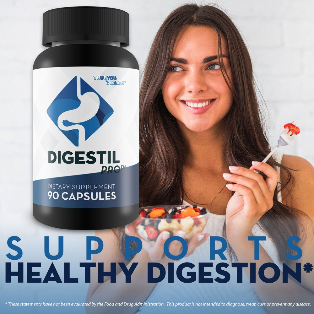 Digestil Pro - Digestive Support Supplement - Promote Improved Digestion for Numerous Health Benefits - Help Reduce Common Digestive Issues like Bloating, Constipation & Heartburn - Gut Health Support