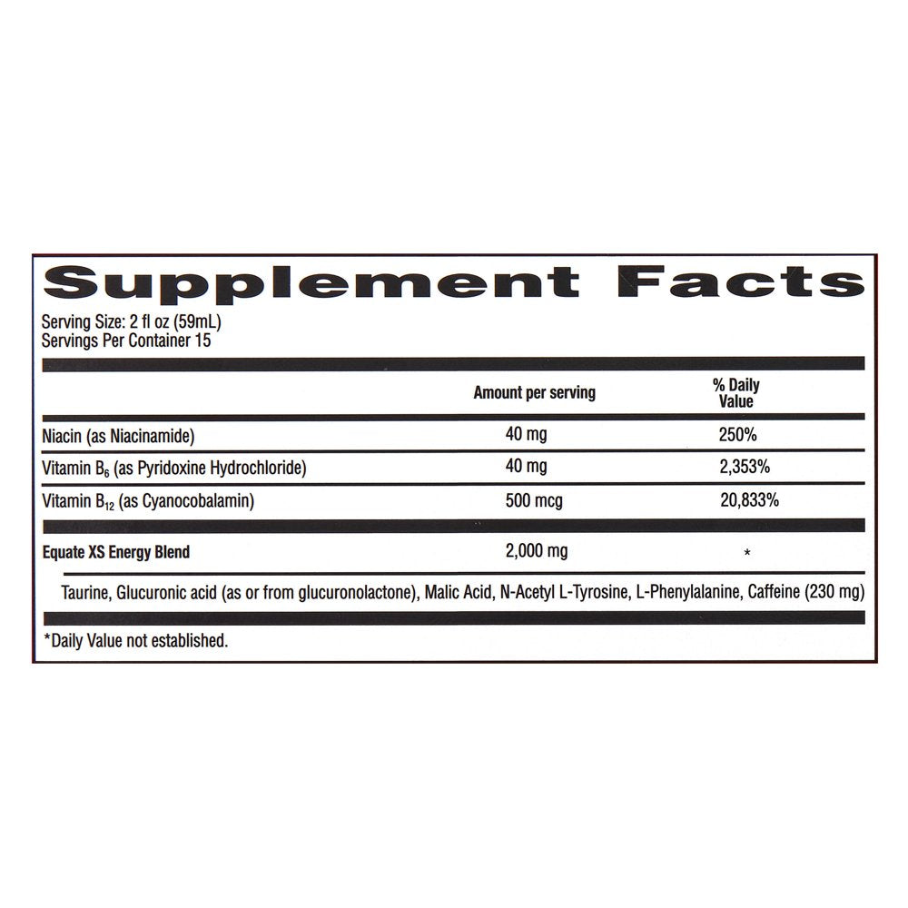 Equate Extra Strength Energy Dietary Supplement, Caffeine 230Mg, Berry Flavor, 15 Pack