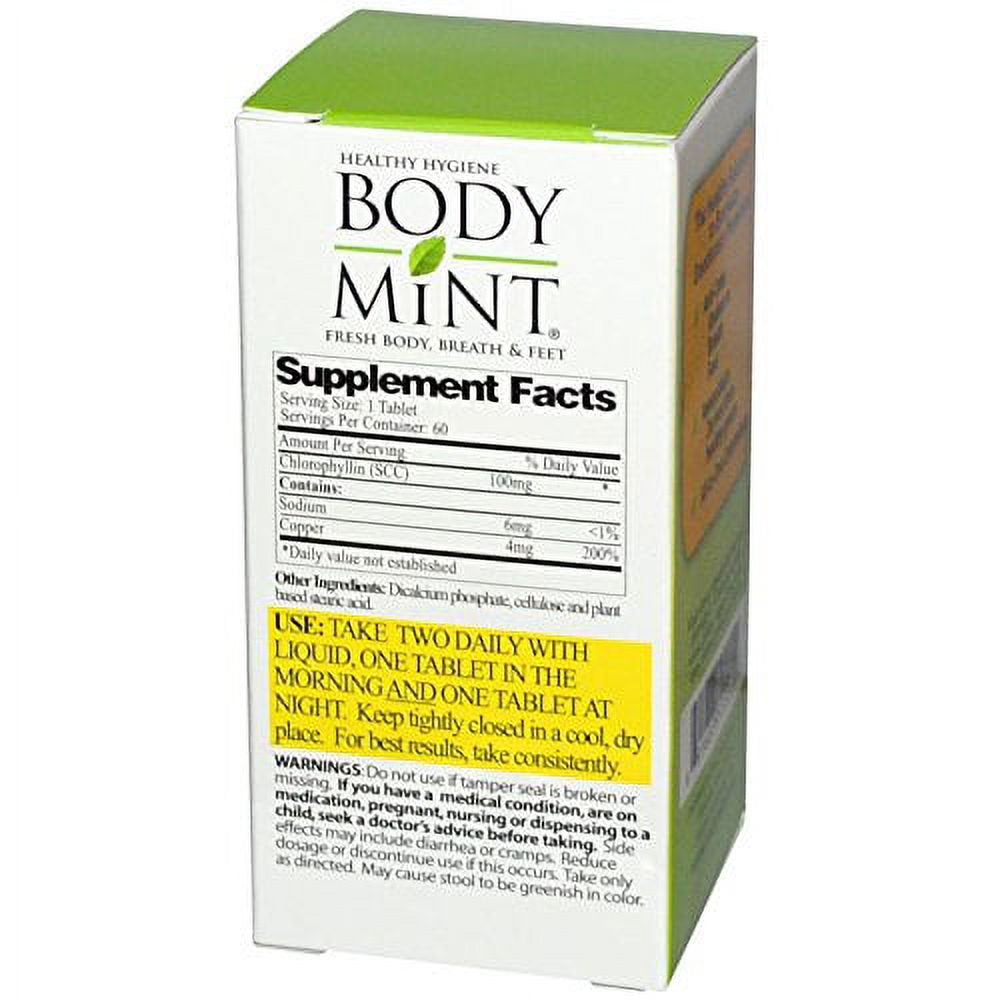Easycomforts Mint Body Odor Pill - 60 Tablets