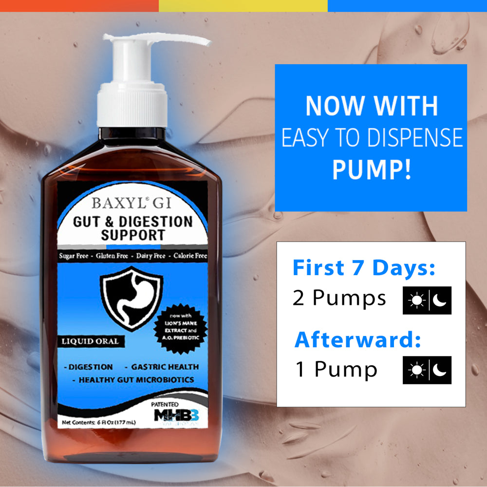 Baxyl GI - Gut Health & Digestive Support Liquid with Prebiotic - 36 Day Supply