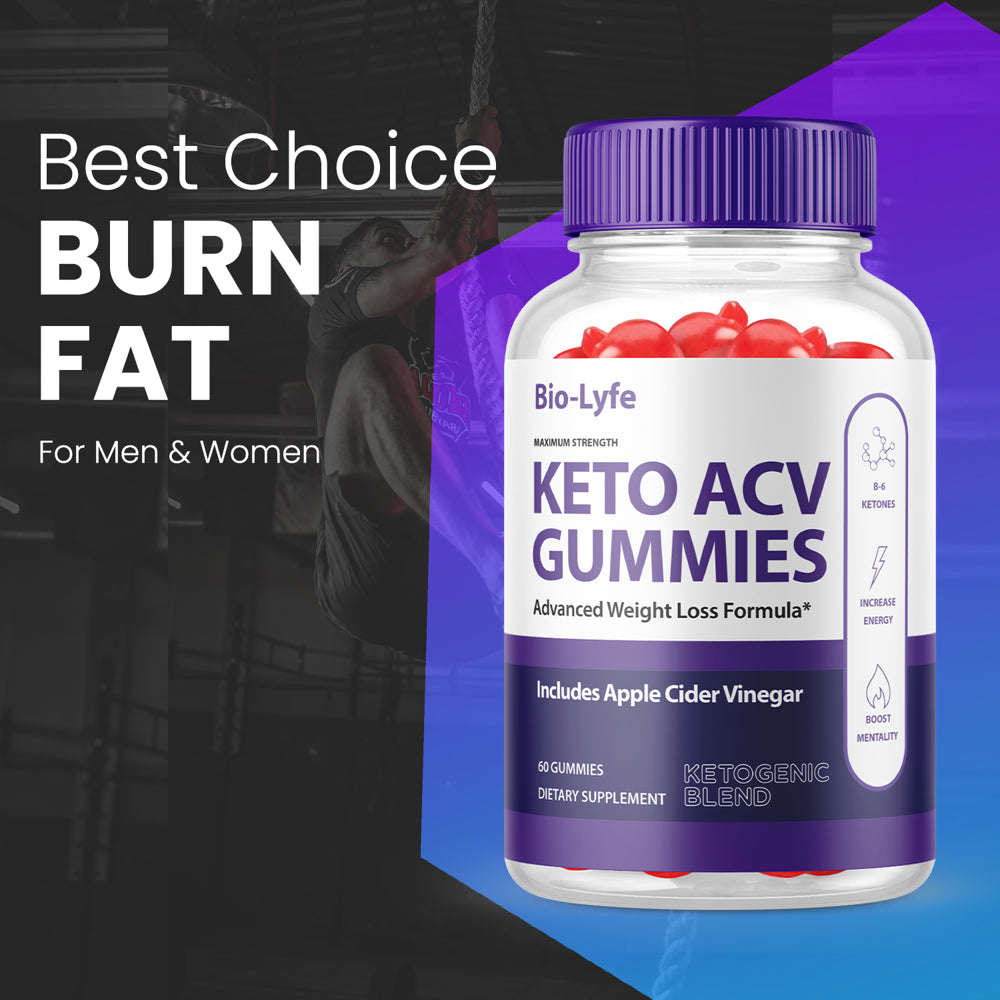 (1 Pack) Biolyfe Keto ACV Gummies - Energy & Focus Boosting Dietary Supplements for Weight Management & Metabolism - Fat Burn - 60 Gummies