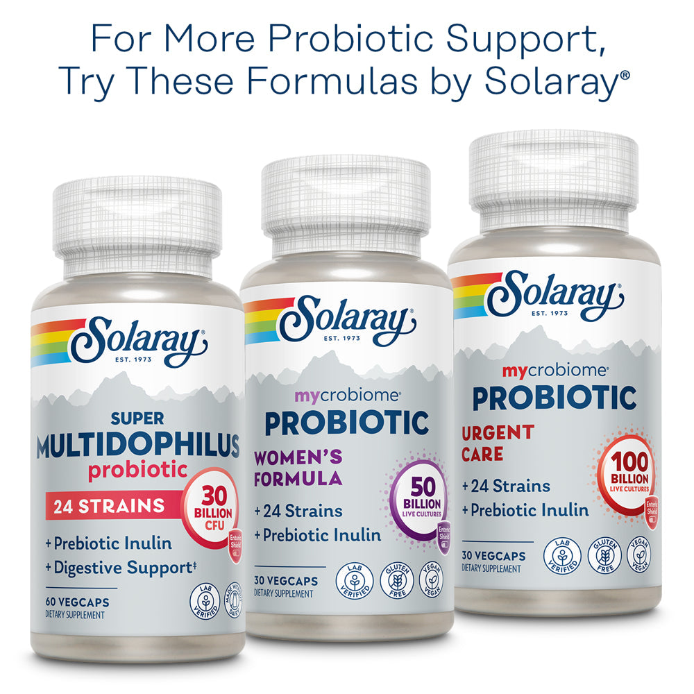 Solaray Multidophilus 12 Strain Probiotic | 20 Billion CFU | Healthy Gut Support | 25 Servings | 50 Enteric Vegcaps