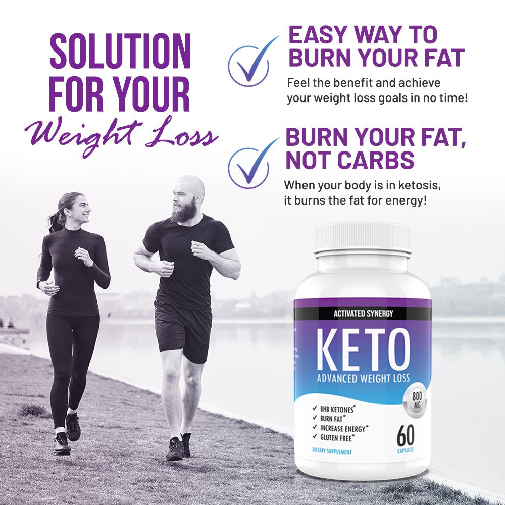 Keto Diet Pills Activated Synergy Ketosis Boost Energy & Focus Manage Cravings Support Metabolism - Keto BHB Supplement for Women and Men - 90 Day Supply - 180 Capsules