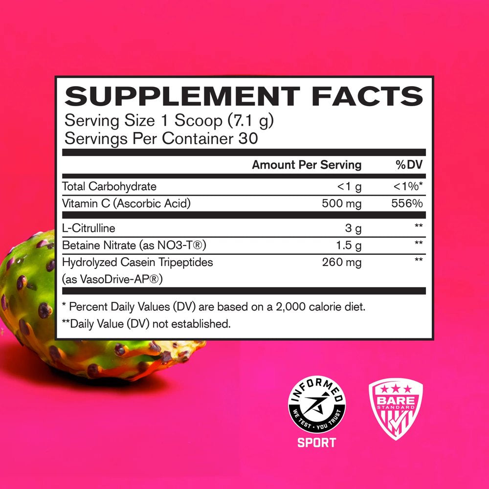 Bare Performance Nutrition, BPN Endo Pump Pre-Workout Muscle Pump Enhancer, Blackberry Lemonade, 30 Servings