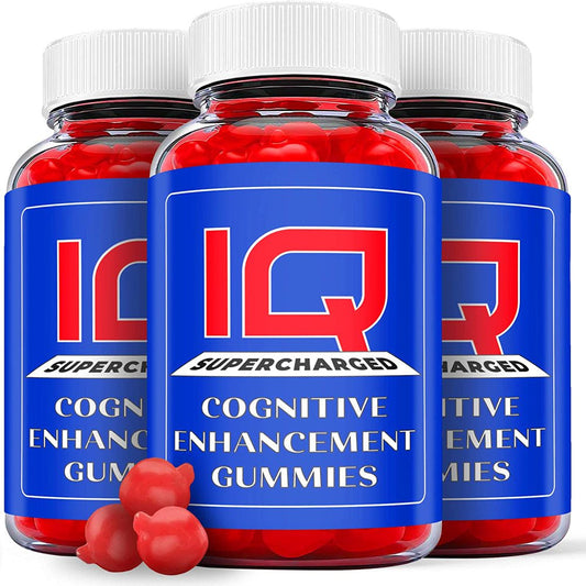 (3 Pack) IQ Supercharged Gummies - Nootropic Memory Booster Dietary Supplement for Focus, Memory, Clarity, & Energy - Advanced Cognitive Formula for Maximum Strength - 180 Gummies - Nutricity.com.au