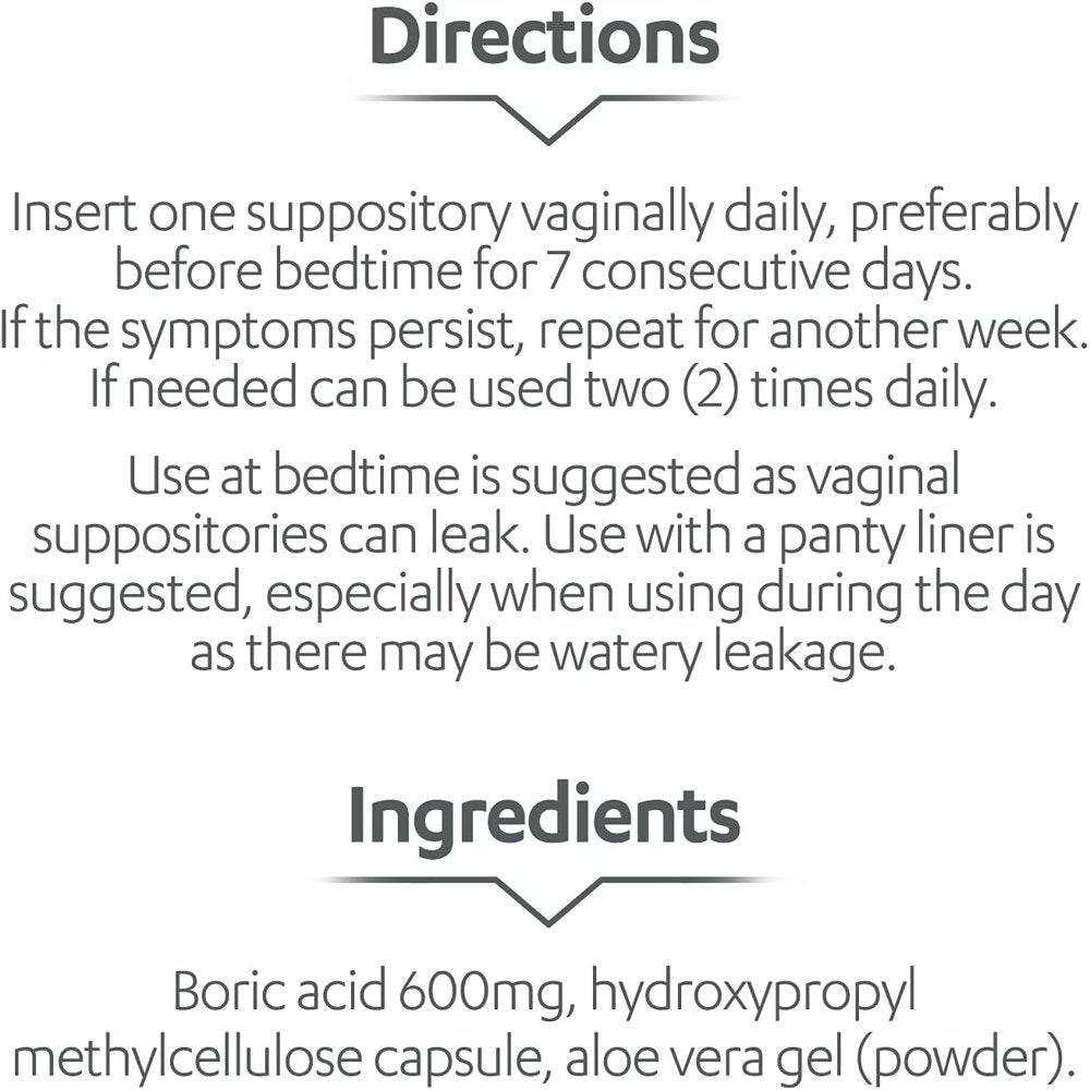 AZO Boric Acid Vaginal Suppositories, Supports Odor Control and Balance Vaginal PH with Boric Acid, Non-Gmo, 30 Count