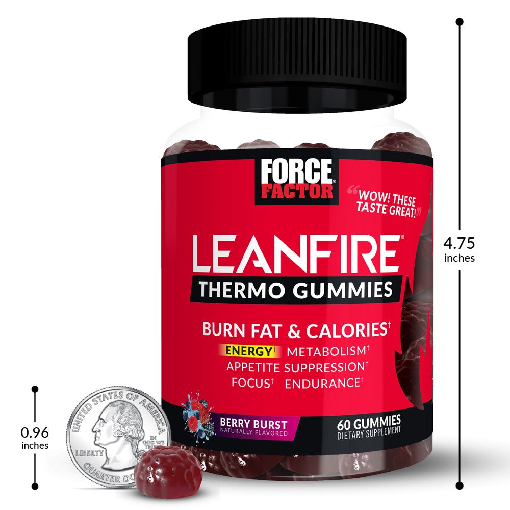 Force Factor Leanfire Thermo, Fat Burner Gummies, Berry Burst, 60 Gummies