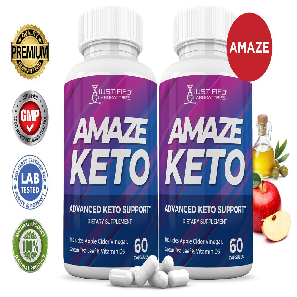 (2 Pack) Amaze Keto ACV Pills 1275Mg Alternative to Gummies Dietary Supplement 120 Capsules - Nutricity.com.au