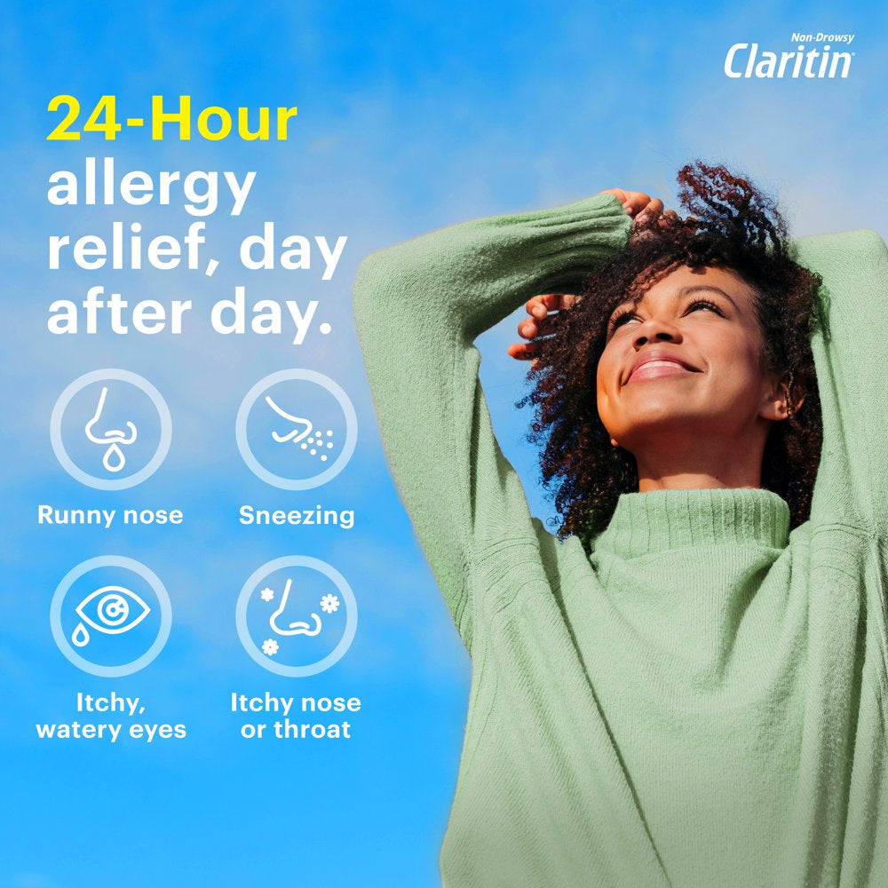 Claritin 24 Hour Non-Drowsy Allergy Medicine, Loratadine Antihistamine Tablets, 100 Ct