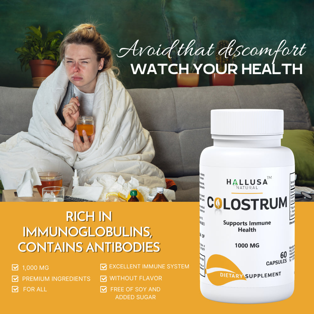 COLOSTRUM BOVINE 1000 Mg- Immune System Support - Gut Health - 60 Caps