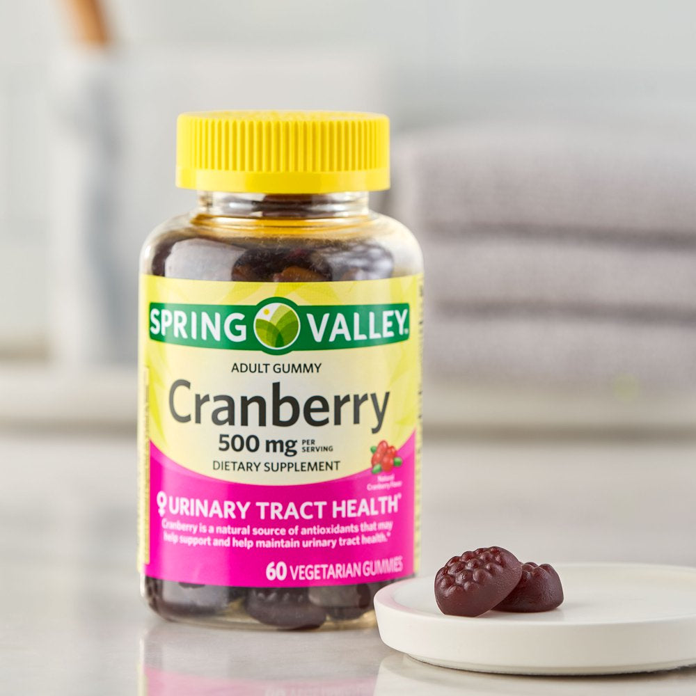 Spring Valley Cranberry Gummies Dietary Supplement, 500 Mg, 60 Count
