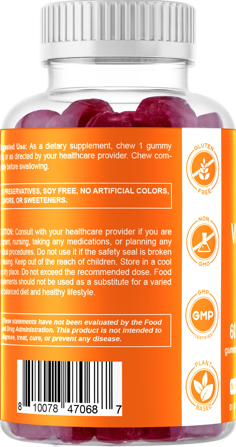 2 Pack Vitamatic Vitamin D3 Gummies - 5000 IU - 60 Vegan Gummies - Great Taste - Healthy Bones, Teeth, Mood, Joint & Immune System Function (Total 120 Count)