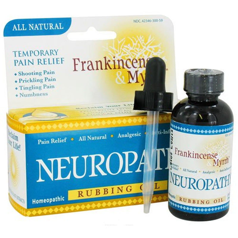 Frankincense and Myrrh Neuropathy Pain Relief Homeopathic Rubbing Oil, 2 Oz, 6 Pack