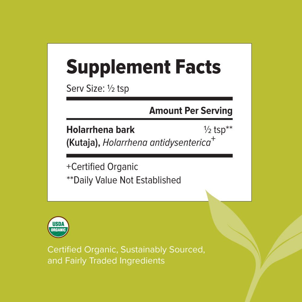 Banyan Botanicals Kutaja Powder - Certified Organic, 1/2 Pound - Holarrhena Antidysenterica - Supports a Healthy GI Tract and the Proper Function of the Colon*