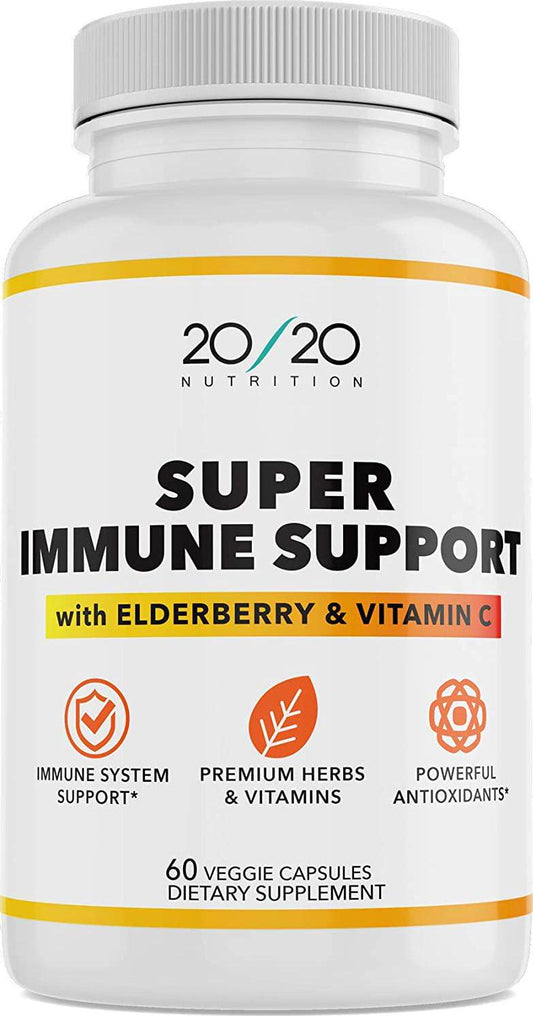 20S20 Nutrition Immune Support Supplement with Elderberry, Vitamin C, Zinc, Echinacea, Garlic, Herbs, Turmeric, Antioxidant Support, for Adults 60 Veggie Capsules