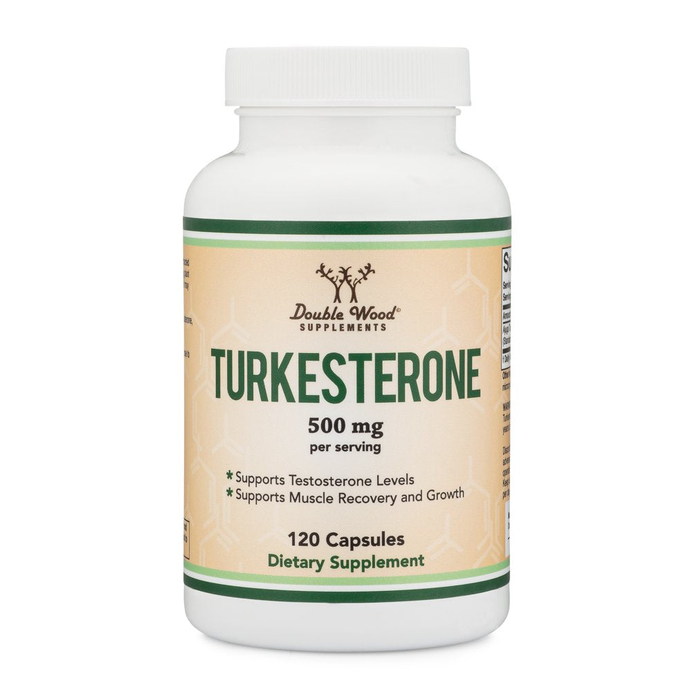 Turkesterone Supplement 500Mg, 120 Capsules (Ajuga Turkestanica Extract Std. to 10% Turkesterone) Similar to Ecdysterone for Testosterone Support by Double Wood Supplements