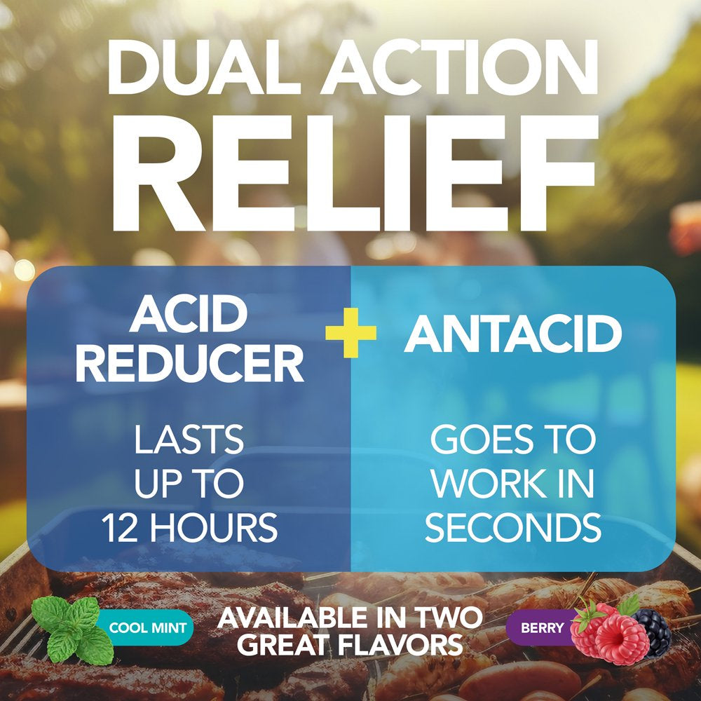 Equate Dual Action Acid Reducer Complete Tablets, Berry,50 Count