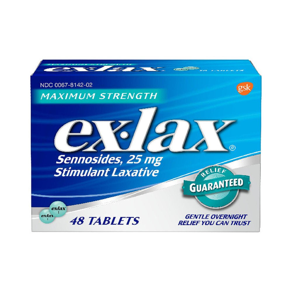 Ex-Lax Maximum Strength Stimulant Laxative Constipation Relief Pills for Occasional Constipation - 48 Count
