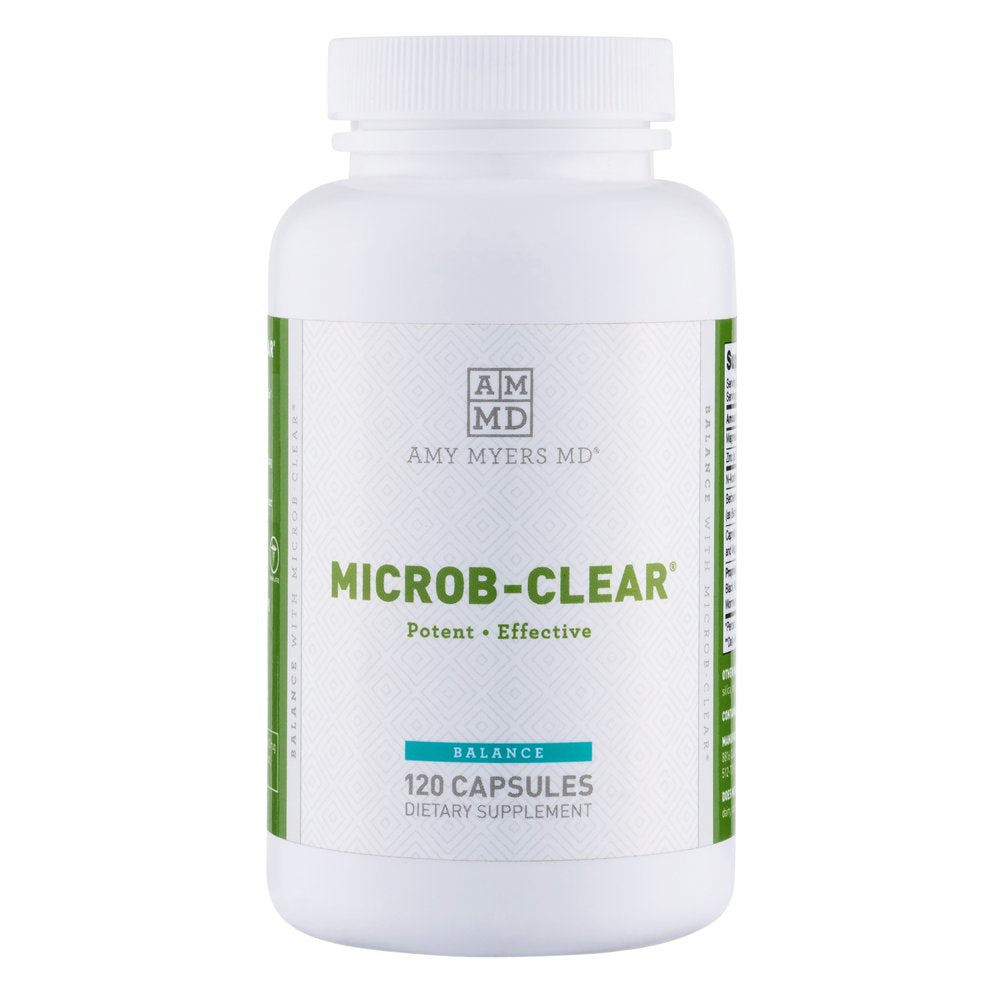 Amy Myers MD Microb-Clear Supplement for Gut Health - Supports Healthy Balance in the Gut - Reduce Leaky Gut, SIBO, Bloating, Constipation - Magnesium, Berberine, Caprylic Acid + More - 120 Capsules