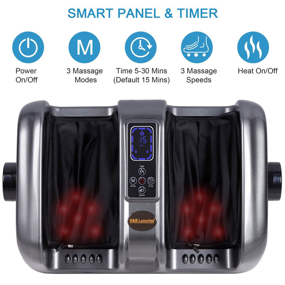 Electric Shiatsu Foot Massager Machine with Heat and Remote for Pain Relief, Kneading and Rolling Leg and Calf Circulation Massage for Plantar Fasciitis and Neuropathy, Gifts for Mother Women Men