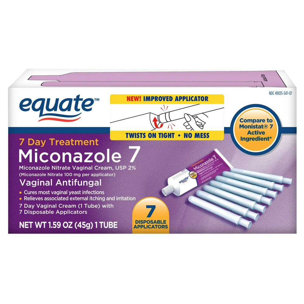 Miconazole 7-Day Vaginal Cream with Disposable Applicators - 3 Pack - 1.59Oz per Pack - plus 3 My Outlet Mall Resealable Storage Pouches