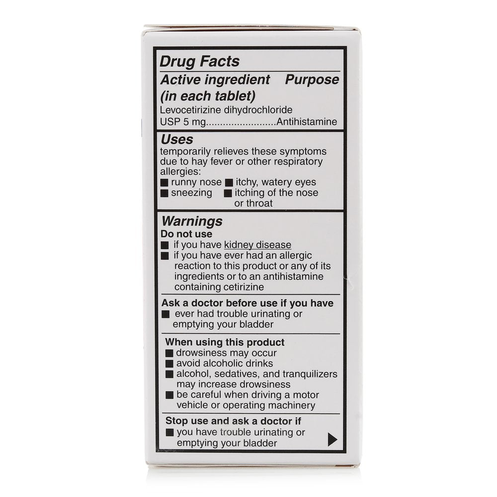 Allergy Relief Levocetirizine Dihydrochloride Tablets, USP, 24 Hour, 5 Mg Pills, 80 Count (Ct)