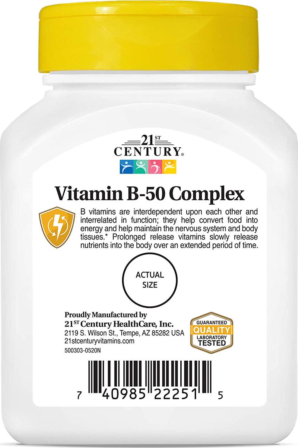 21st Century B 50 Complex Prolonged Release Tablets, 60 Count