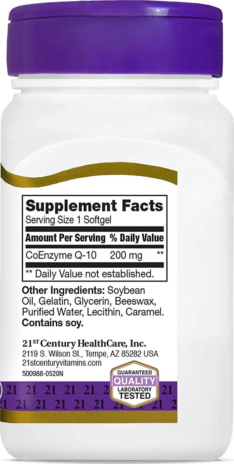 21st Century Co Q10 200 mg Softgels, 90 Count