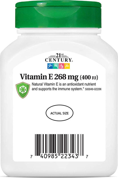 21st Century E 400 I.U. Natural (D-Alpha) Softgels, 110-Count