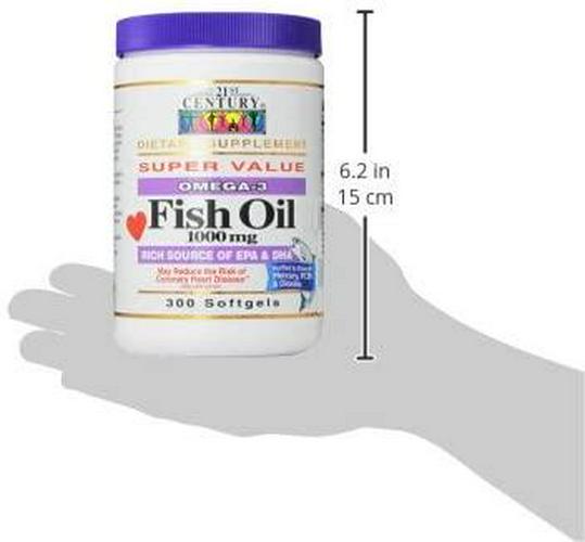 21st Century Fish Oil 1000 mg Softgels, 300 Count