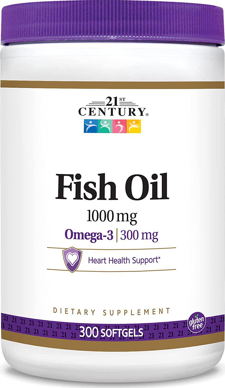 21st Century Fish Oil 1000 mg Softgels, 300 Count
