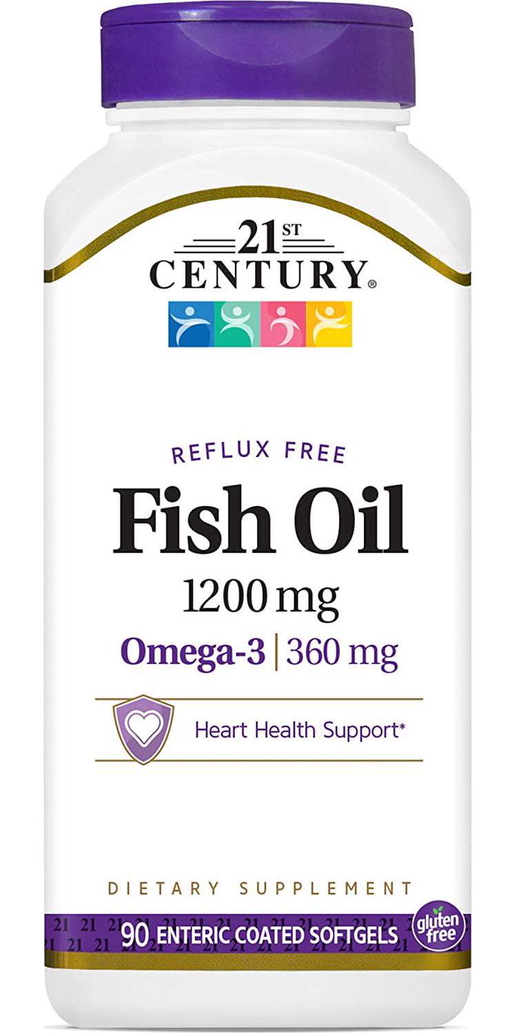 21st Century Fish Oil 1200 mg Enteric Coated Softgels, 90 Count