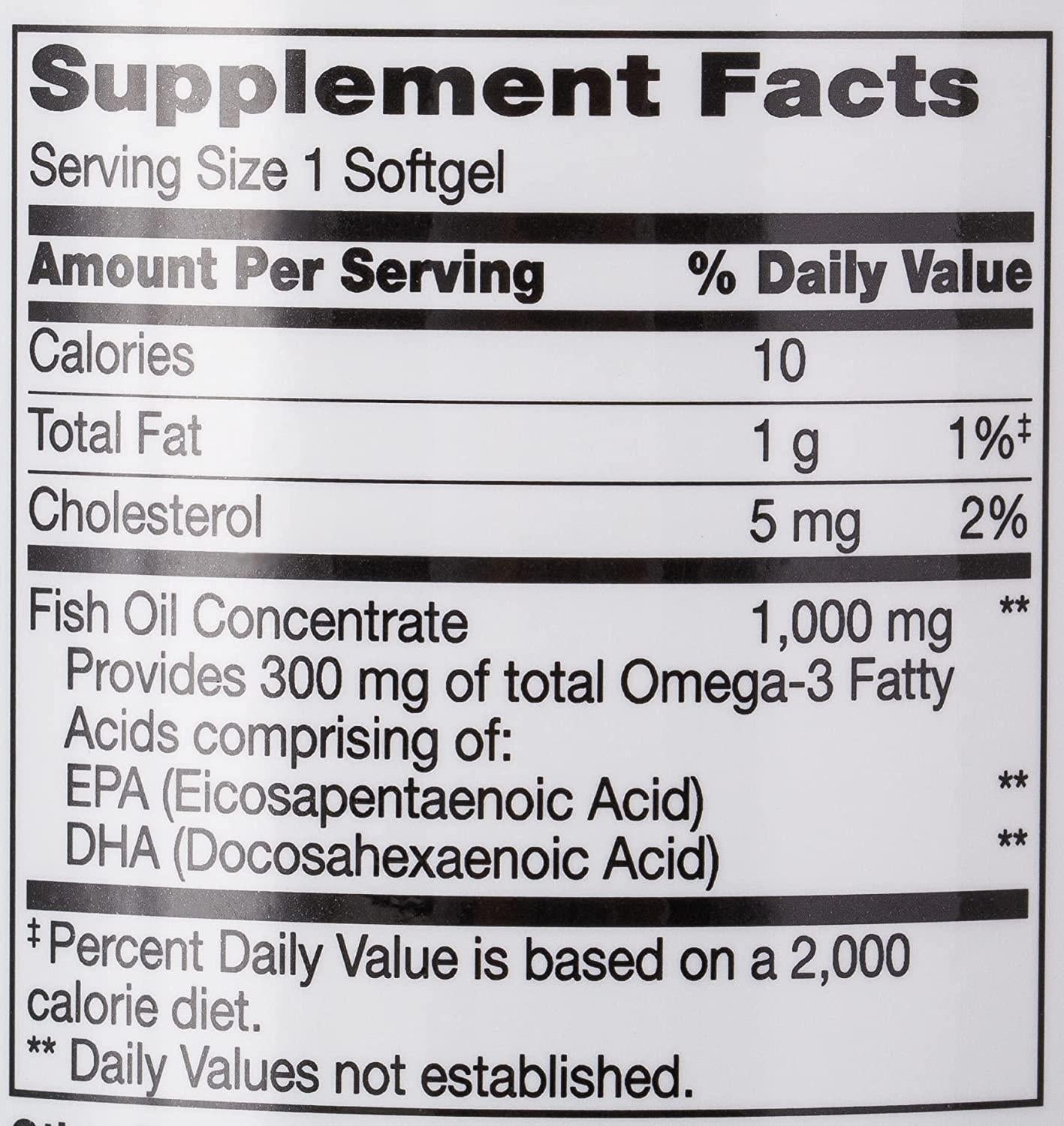 21st Century Fish Oil 1000 mg Softgels, 300 Count