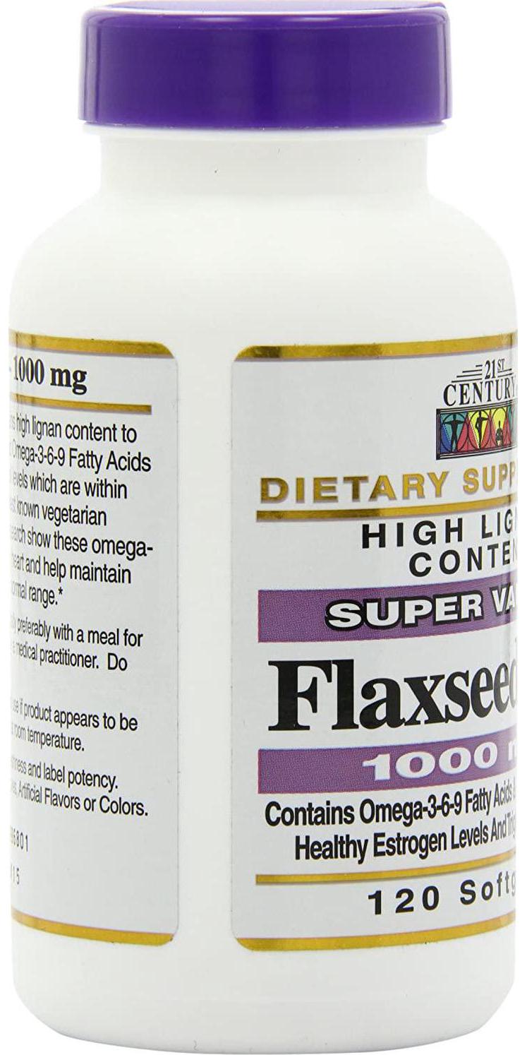 21st Century Flaxseed Oil 1000 Mg Softgels, 120-Count (22871)