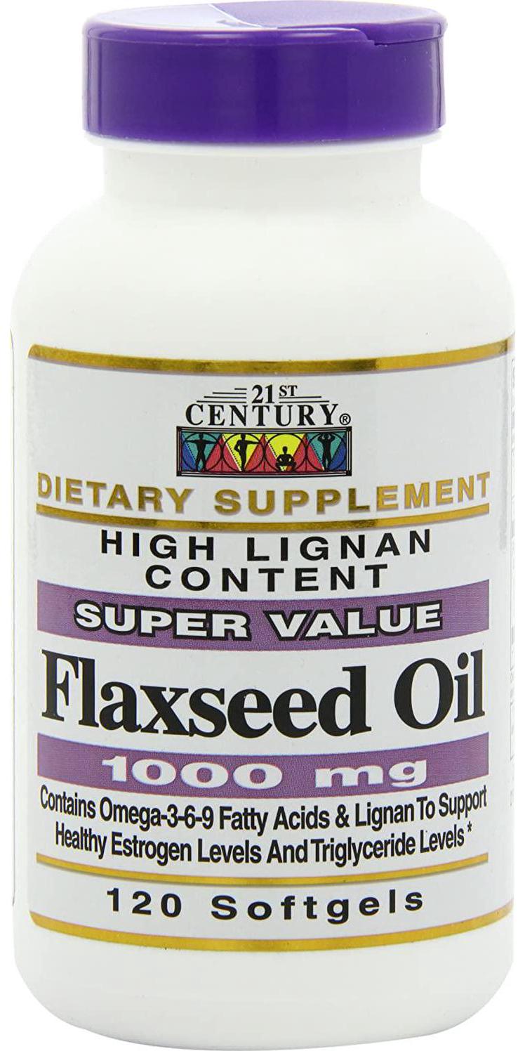 21st Century Flaxseed Oil 1000 Mg Softgels, 120-Count (22871)