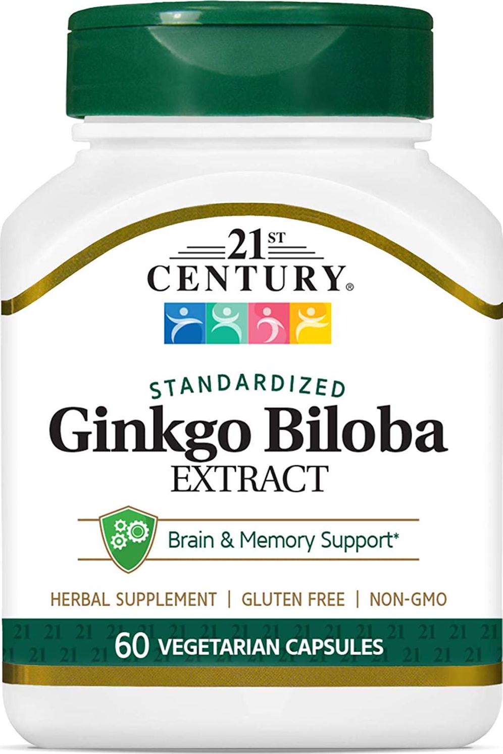 21st Century Ginkgo Biloba Extract Veg Capsules, 60 Count