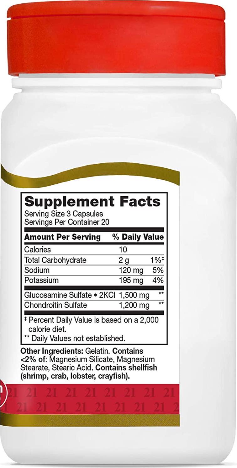 21st Century Glucosamine Chondroitin 500/400mg - Double Strength, cp 60 Count