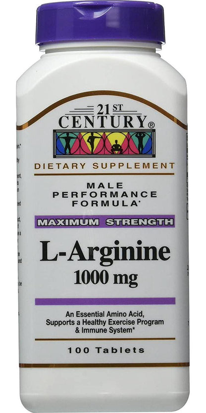 21st Century L-Arginine 1000 Mg Tablets, 100-Count (Pack of 3)