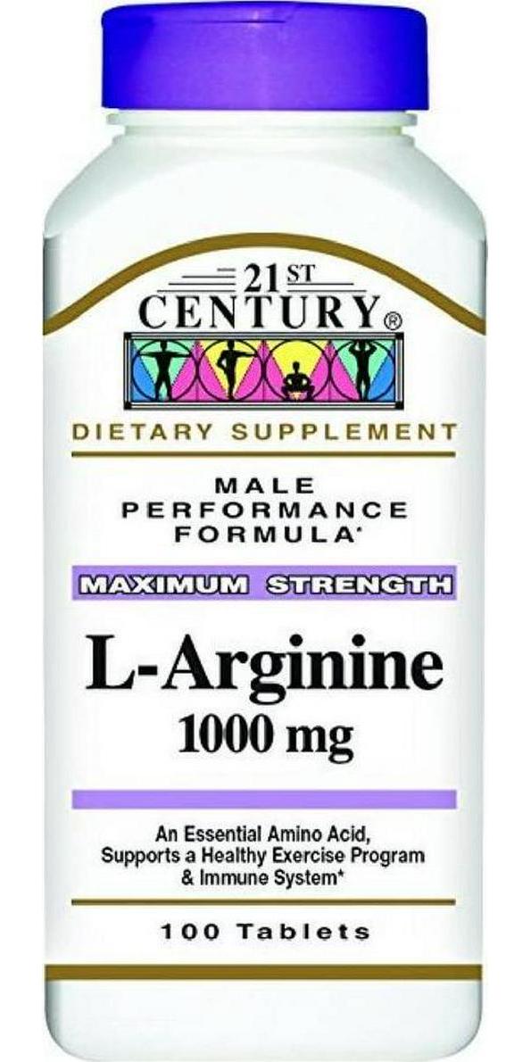 21st Century L-Arginine 1000mg, Maximum Strength 100 ea (Pack of 4)