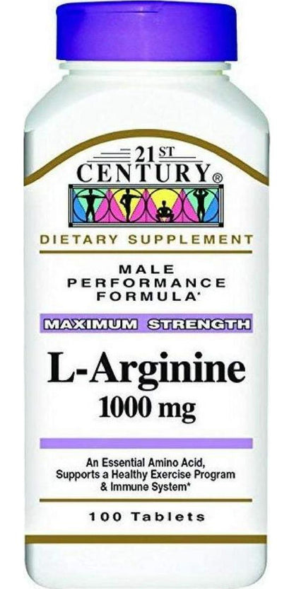 21st Century L-Arginine 1000mg, Maximum Strength 100 ea (Pack of 5)