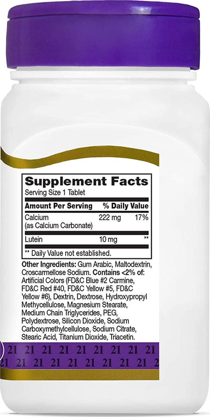 21st Century Lutein 10 mg Tablets, 60 Count