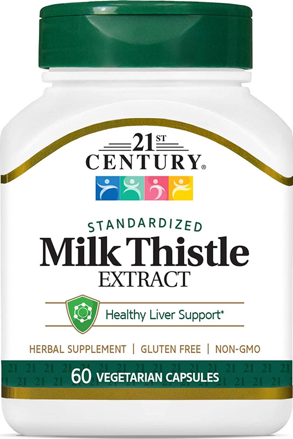 21st Century Milk Thistle Extract Veg Capsules, 60 Count