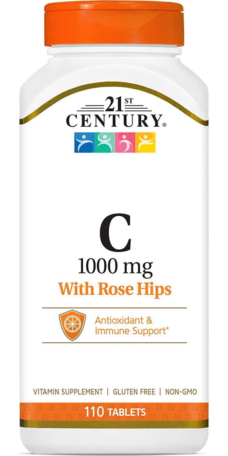 21st Century Natural C 1000 with Rose Hips Caplets, 110 Count